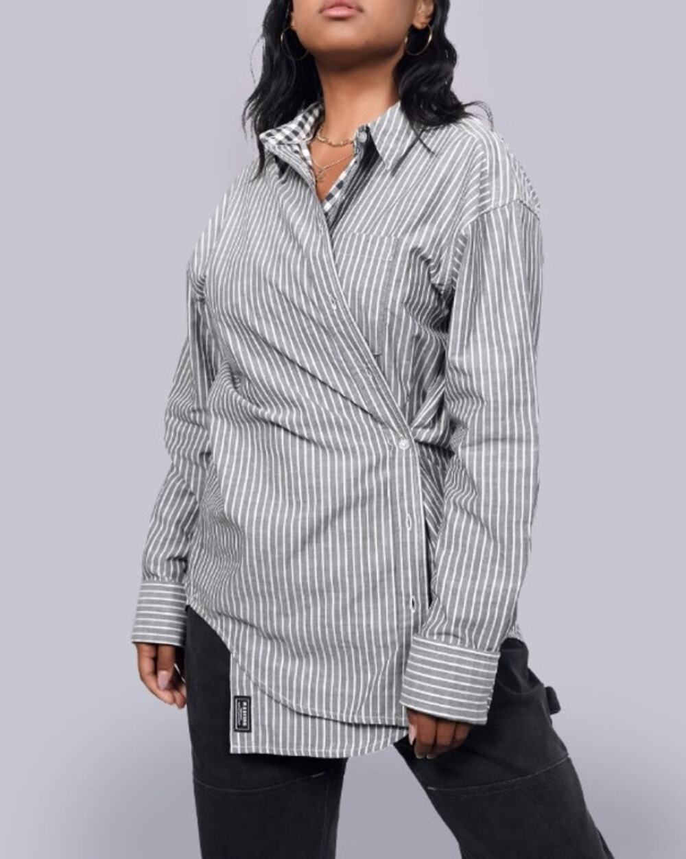 Nwt Wildfang The Essential Long Sleeve Oversized Wrap Button Up